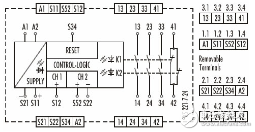 安全繼電器工作原理、接線圖、使用方法